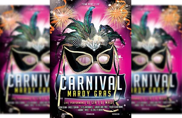 Golden Mardi Gras Flyer Template
