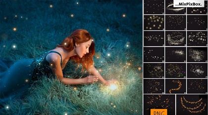 Golden Fireflies Photo Overlays