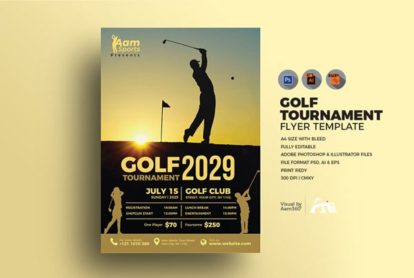 Golf Event PSD Flyer Design