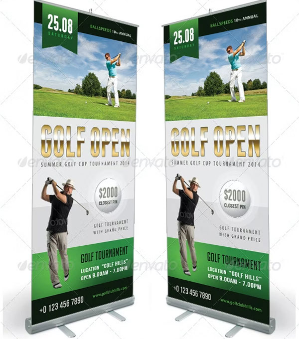 Golf Event Rollup Banner Templates