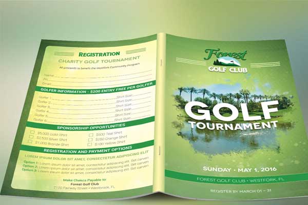 Golf Tournament Event Brochure Template