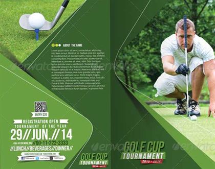 Golf Tournament Bi-fold Brochure Template