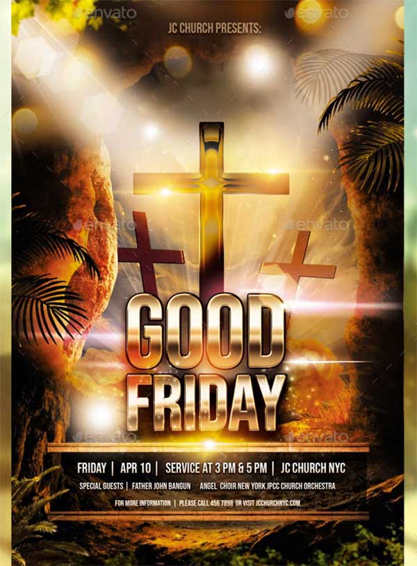 Good Friday Church Service Flyer PSD