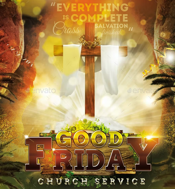 Good Friday Church Service Invitation Template