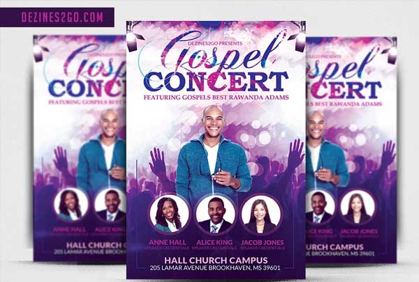 Gospel Concert and Church Flyer