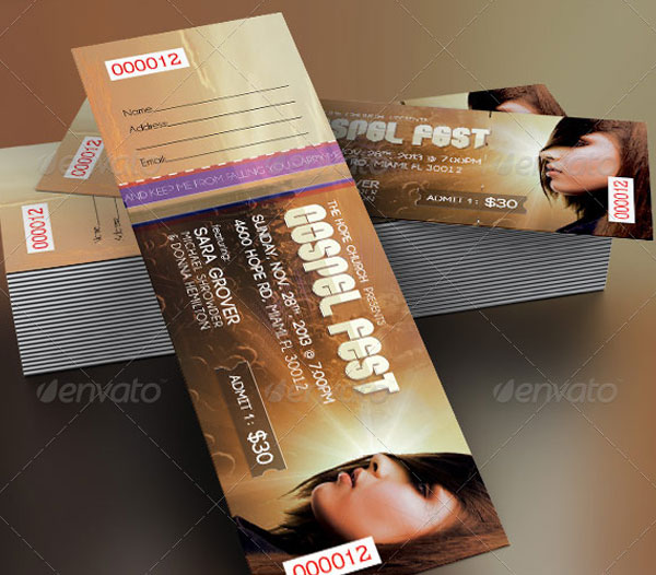 Gospel Fest Concert Ticket Template Download