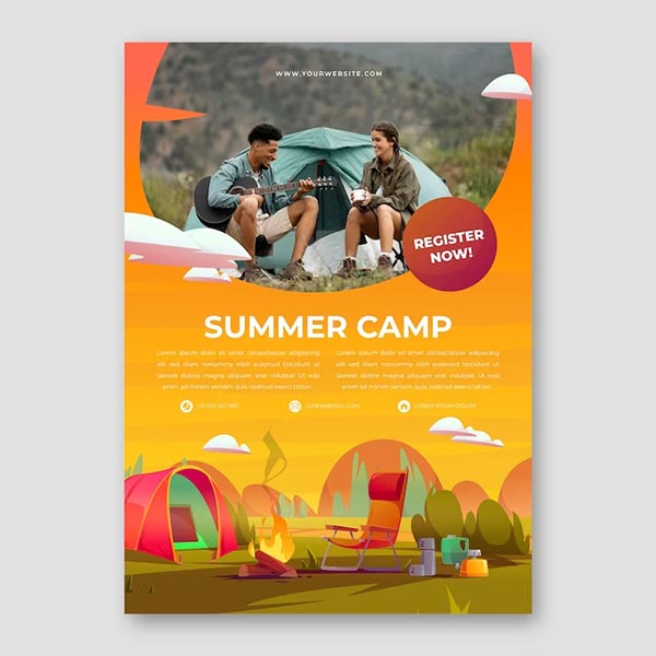 Gradient Summer Camp Free PSD Flyer Template