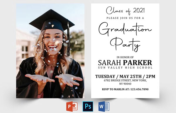 Graduation Invitation Card PDF Download