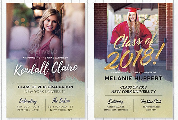Graduation Invitation Card PSD Template