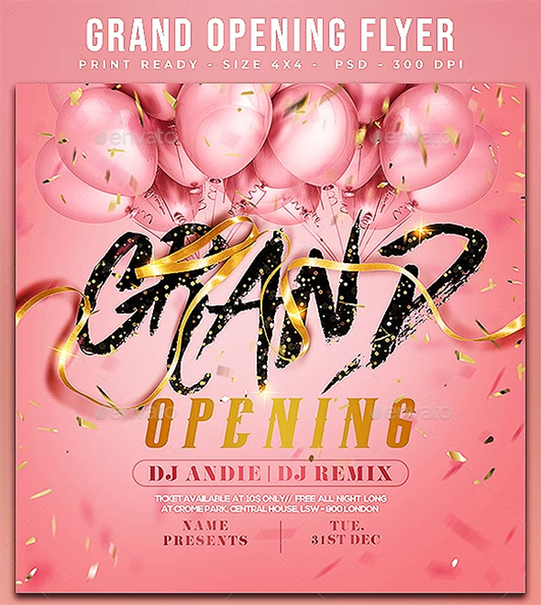 Grand Opening Flyer PSD Design
