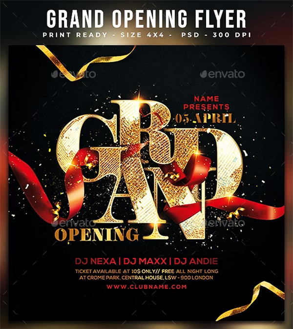 Grand Opening PSD Flyer Design