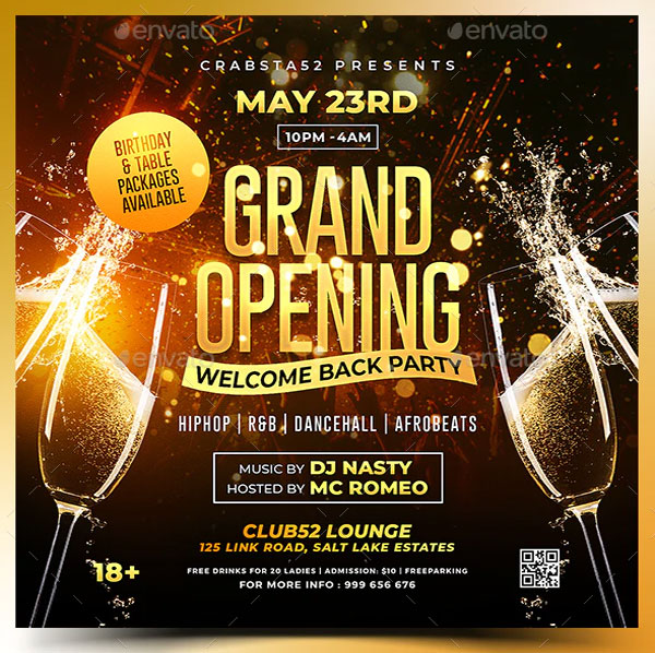 Grand Opening Party Event Flyer Templates