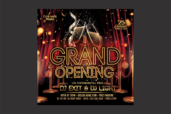 Grand Opening Party Photoshop Flyer