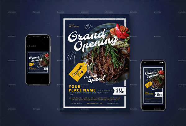 Grand Opening Restaurant Flyer Pack