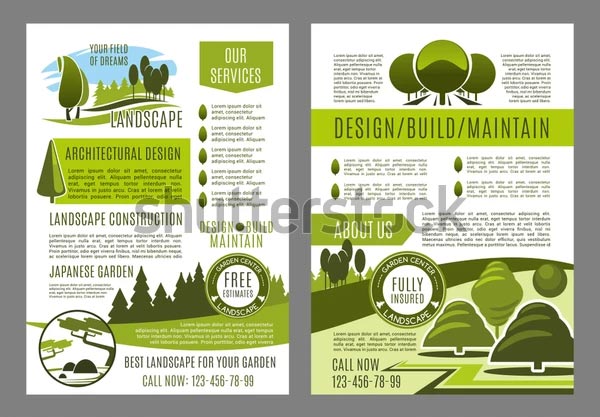 Green Landscape Design Brochure Template