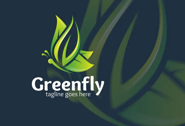 Greenfly Butterfly Logo Template