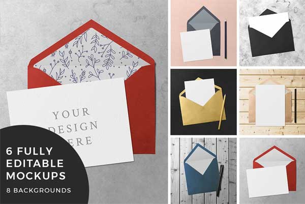 Greeting Card & Envelope Mockups