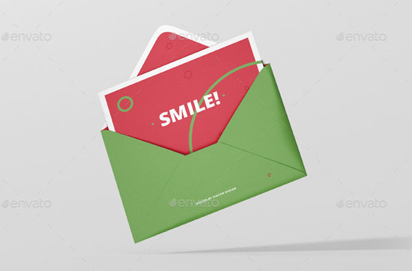 Greeting Card Mockup With Envelope