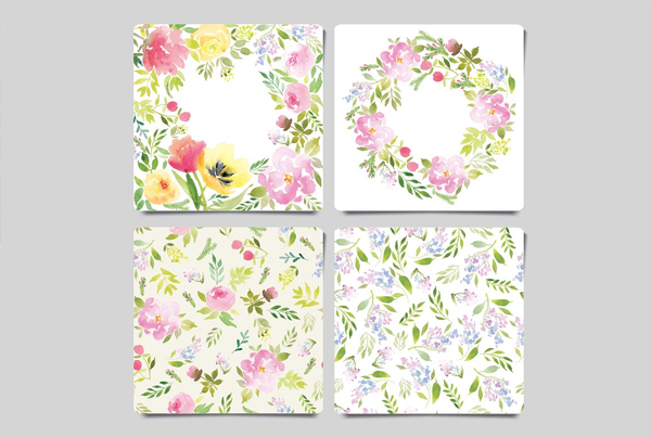 Greeting Card and Flower Pattern