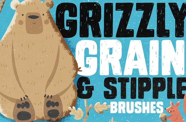 Grizzly Grain and Stipple PSD Brushes