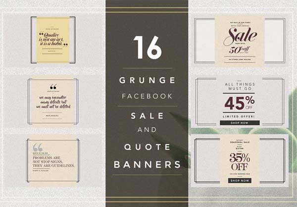 Grunge Facebook Sale Banner Templates