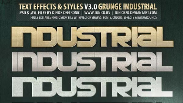 Grunge PSD Text Effects and Styles