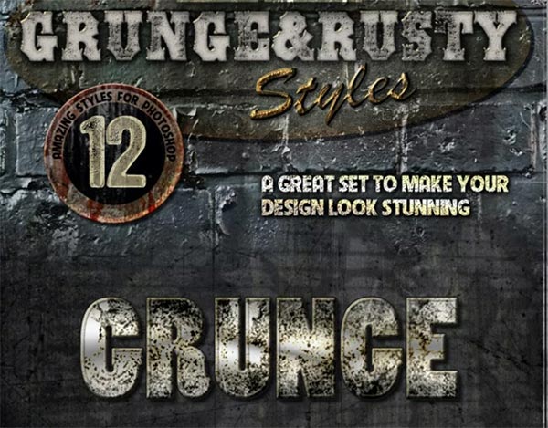 Grunge Rusty Photoshop Styles