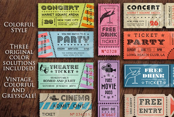 Grunge Tickets and Coupons Template