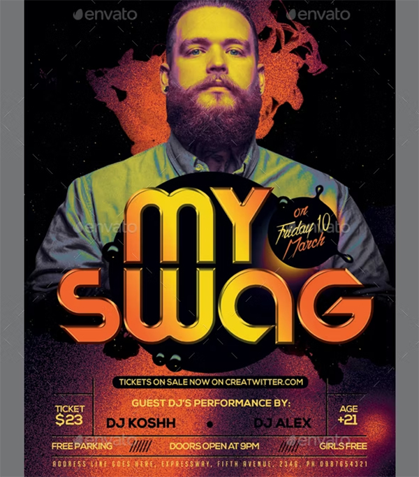 Guest Dj Party Poste & Flyer Template