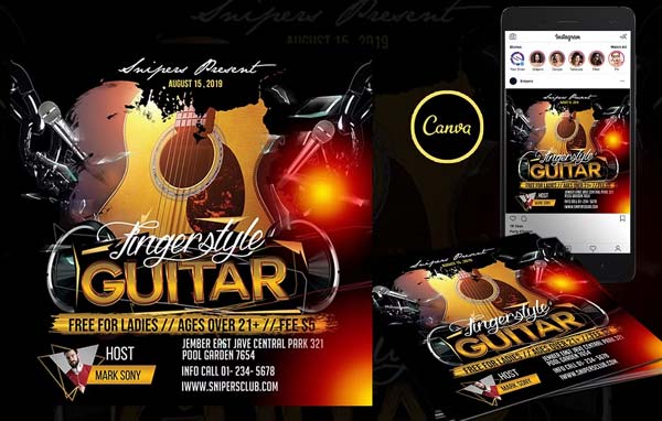 Guitar Flyer Design Template Download