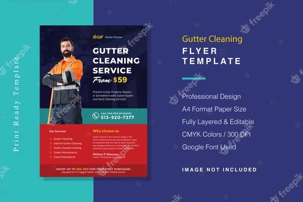 Gutter Cleaning Flyer Template PSD