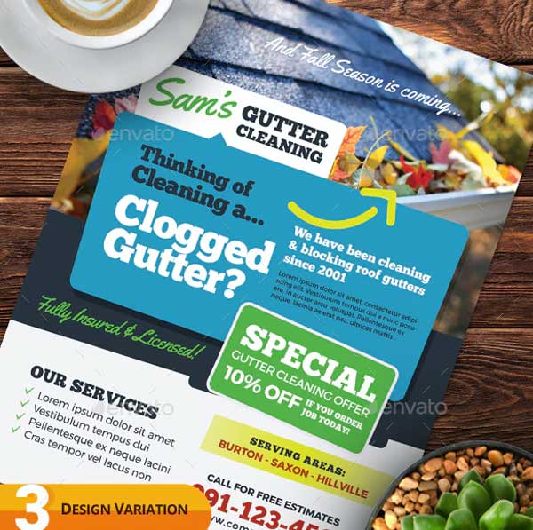 Gutter Cleaning Flyer Templates