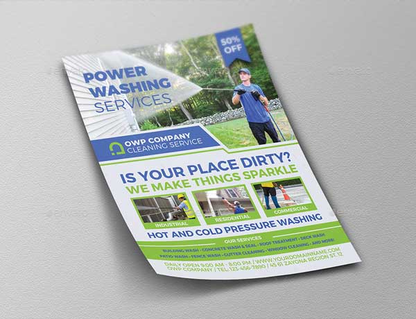 Gutter Cleaning and Power Washing Flyer Template