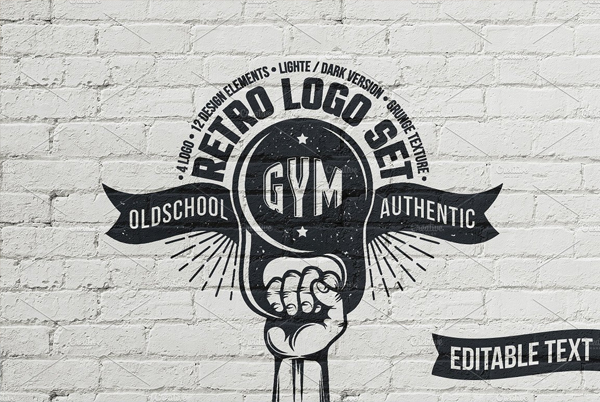 Gym Retro Logo Design