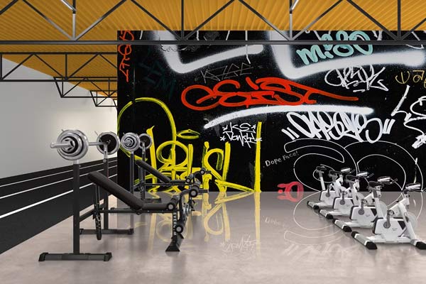 Gym Wall Mockup PSD Template