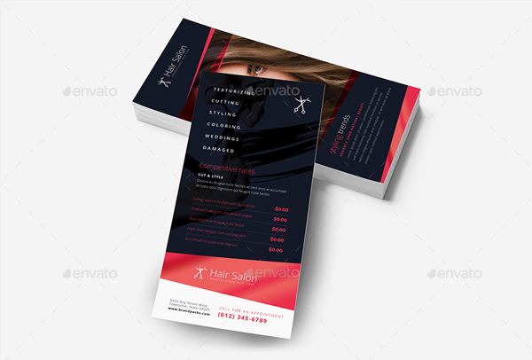 Hair Salon Rack Card Template