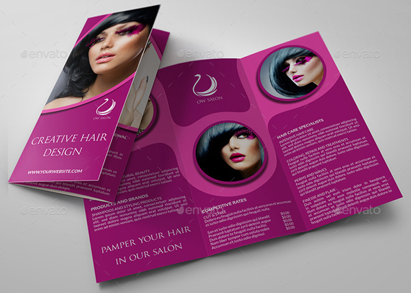 Hair Stylist Tri-Fold Brochure Template