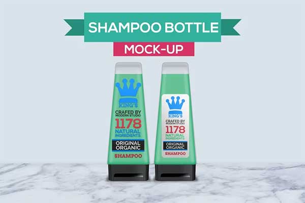 Hair and Body Shampoo Bottle Mock-Up Template