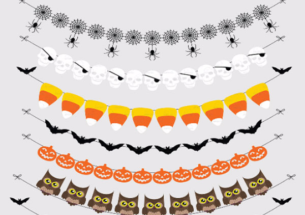 Halloween Bunting Banners Cliparts