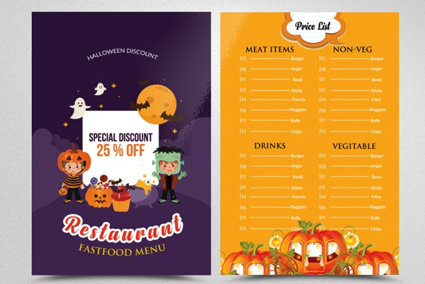 Halloween Menu Template