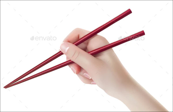 Hand Holding Chopsticks Mockup