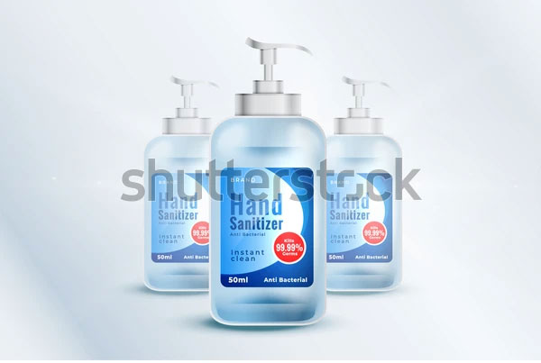 Hand Sanitizer Bottle Container Mockup PSD