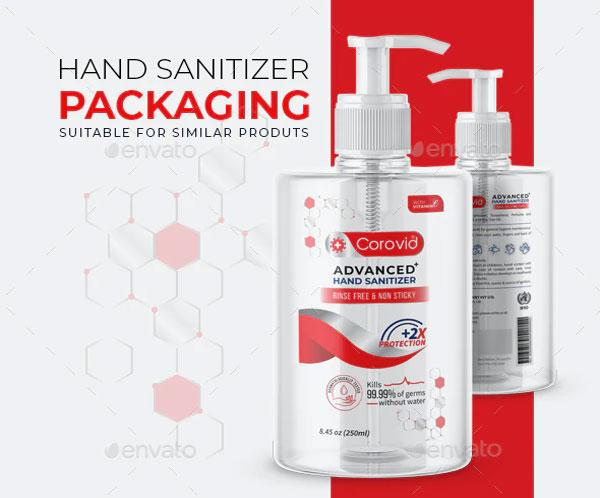 Hand Sanitizer Packaging Bottle PSD Mockup