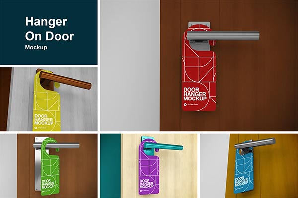 Hanger On Door Mockup