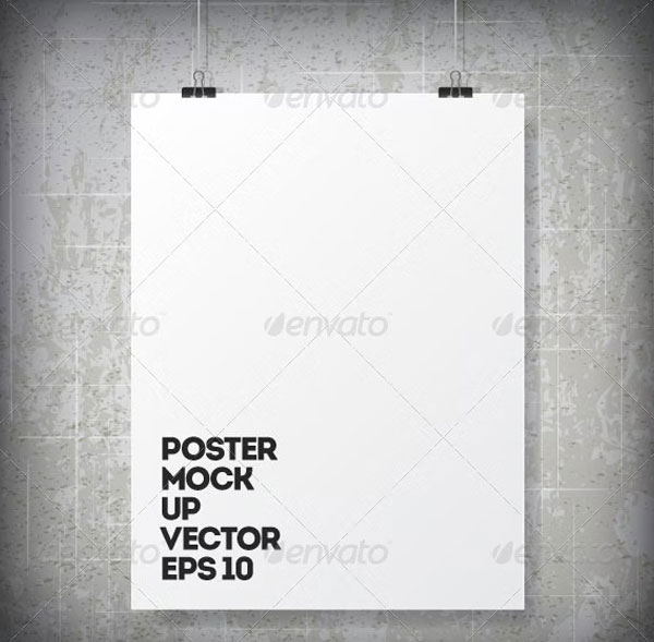 Hanging PSD Poster Mockup