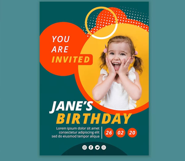 Happy Baby Birthday Flyer Template Free Psd