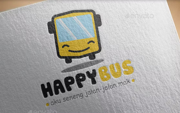 Happy Bus Logo Template