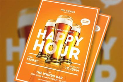 Happy Hour Beer Party Flyer Template