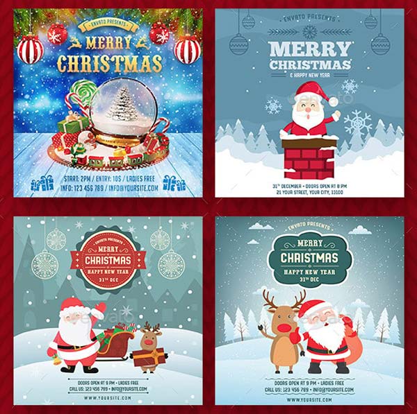 Happy New Year Christmas Social Media Banners