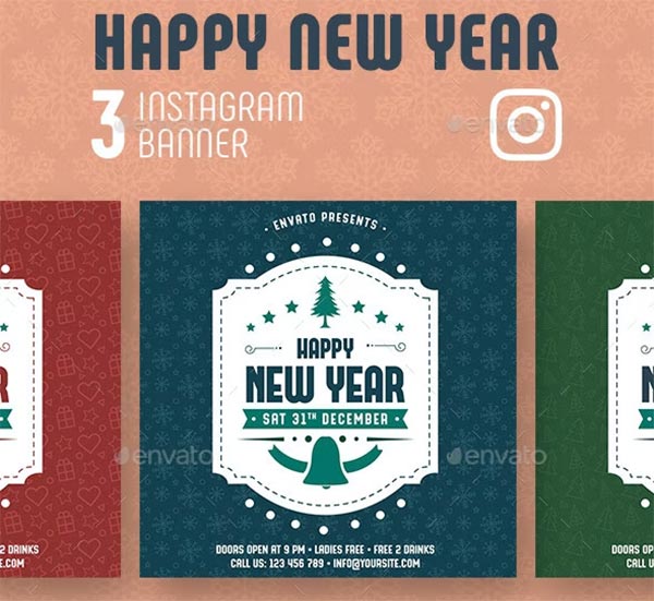 Happy New Year Instagram Banner